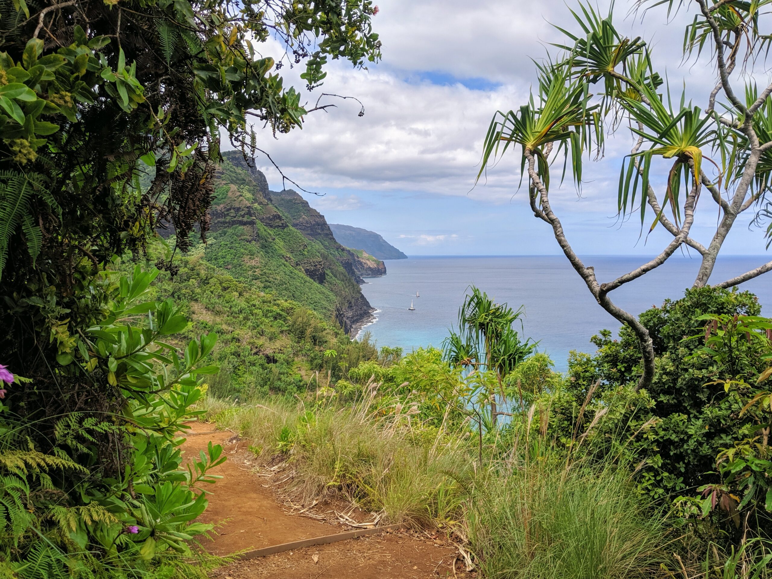 Preparing to hike the famous Kalalau Trail.