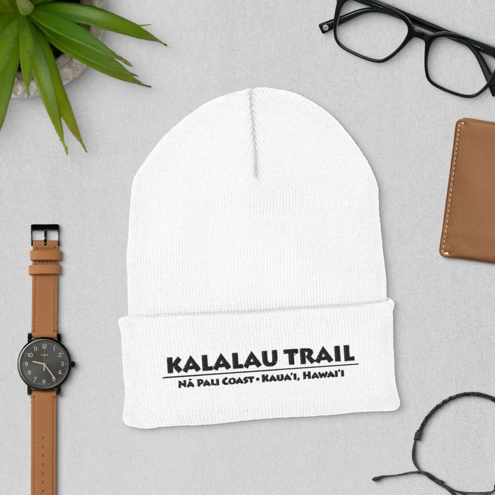 Kalalau Trail Cuffed Beanie - Black Lettering - Image 3