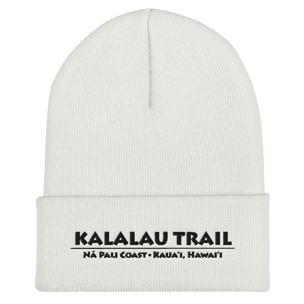Kalalau Trail Cuffed Beanie - Black Lettering - Image 2