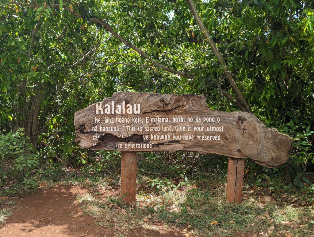 Kalalau Sign right before Red Hill